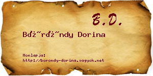 Böröndy Dorina névjegykártya