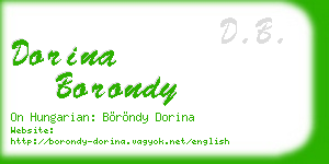 dorina borondy business card