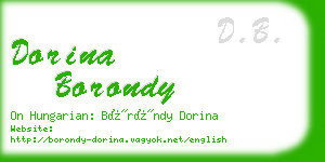 dorina borondy business card